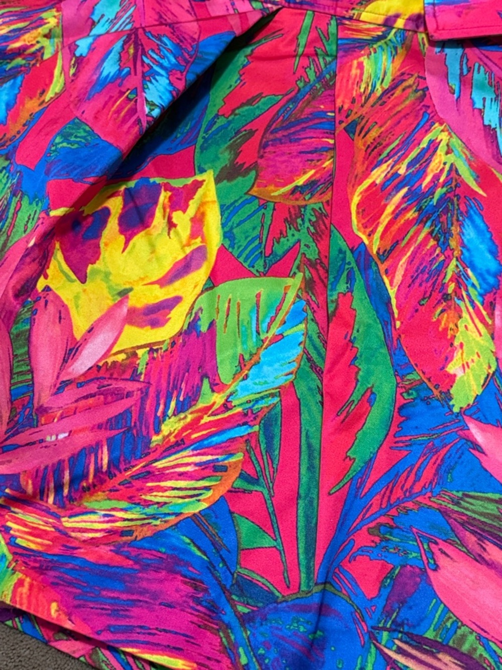 Milly Neon Tropical Spring Summer Print Mini Skirt Sz 12 - Picture 3 of 4